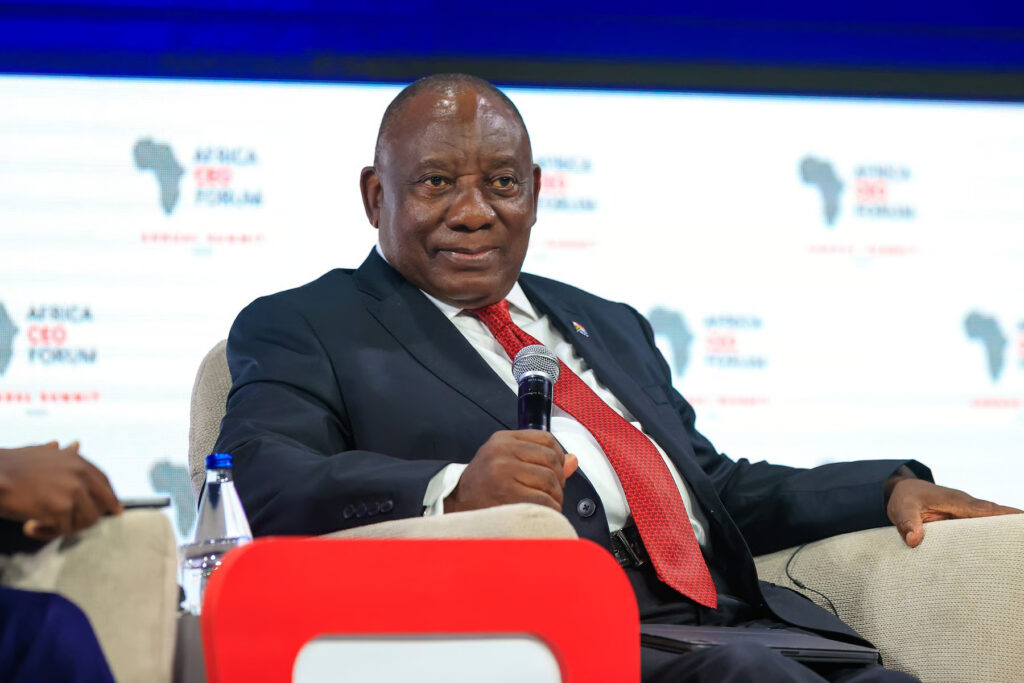 Le Sud Africain Cyril Ramaphosa à Abidjan lors du CEO Forum © Mohamed Aly DiabateACF 2025